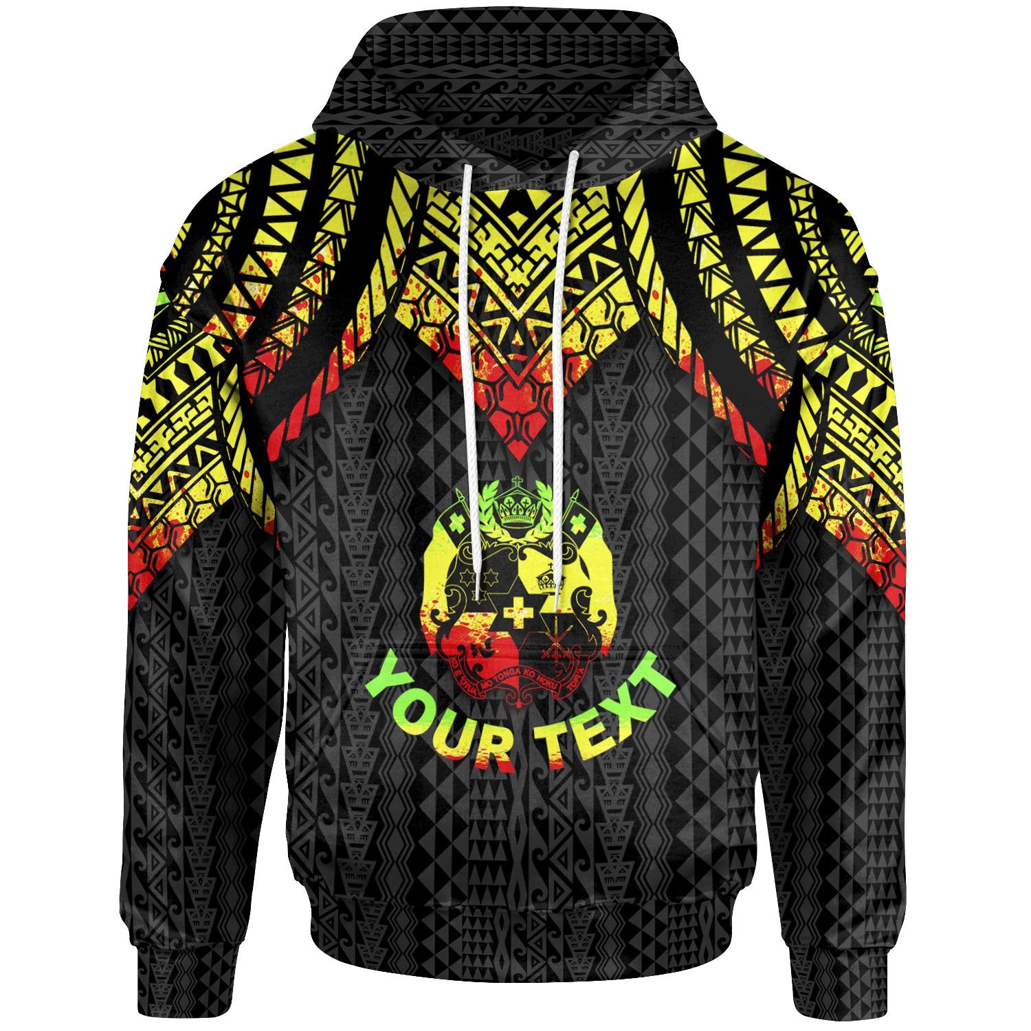 Tonga Custom Hoodie Polynesian Armor Style Reagge Unisex Reagge - Polynesian Pride