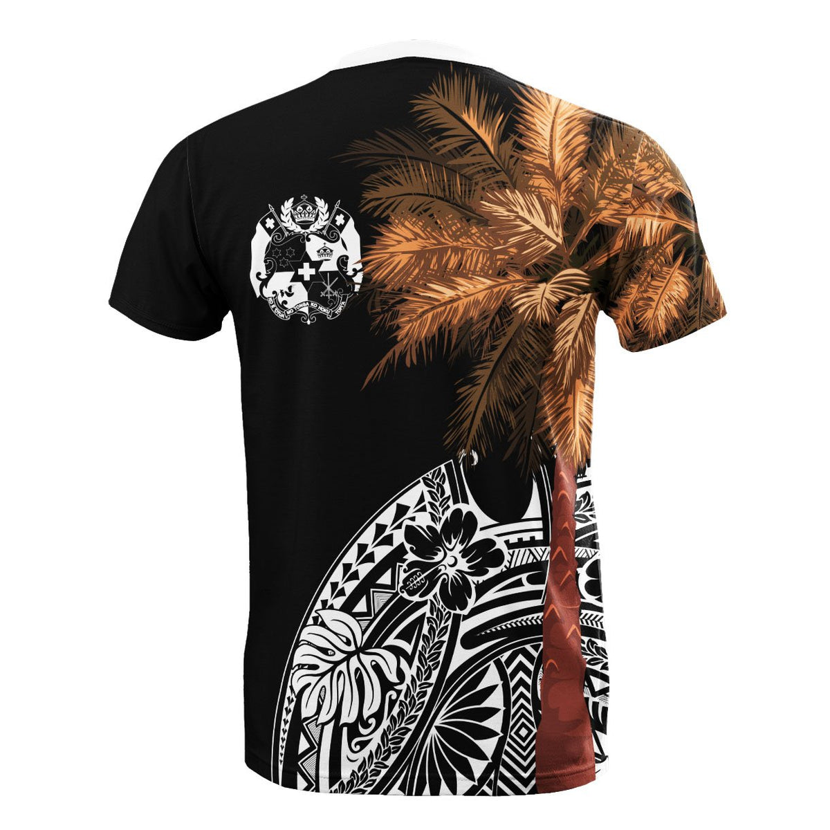 Tonga T Shirt Polynesian Palm Tree Black - Polynesian Pride