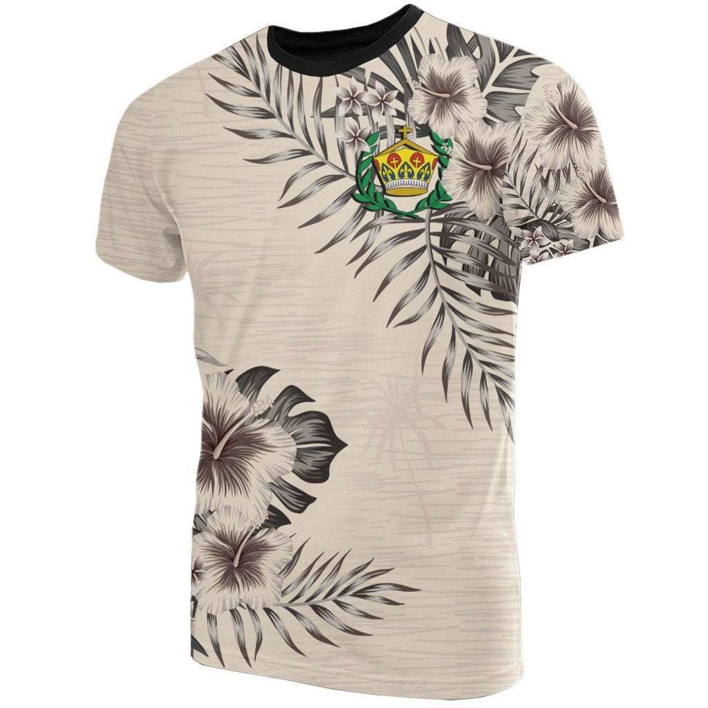 Tonga T Shirt Tonga Royal Crown Beige Hibiscus Unisex Beige - Polynesian Pride