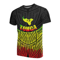 Tonga Polynesian T Shirt Reggae Pride Map and Seal Unisex Reggae - Polynesian Pride