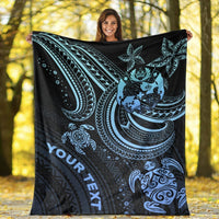 Tonga Custom Personalised Premium Blanket - Blue Turtle - Polynesian Pride