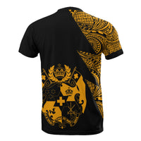 Tonga T Shirt Polynesian Pattern Gold Flash Style - Polynesian Pride
