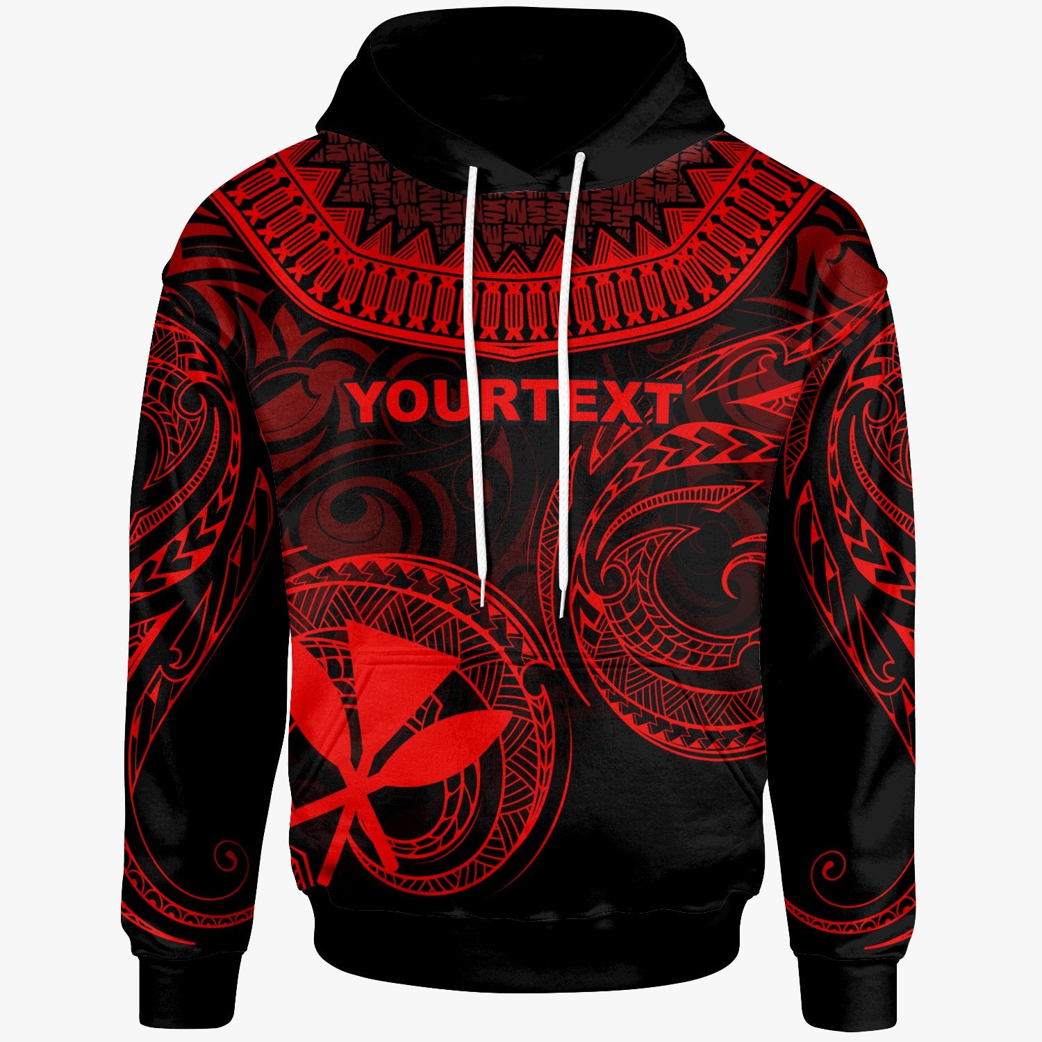 Hawaii Custom Hoodie Unique Serrated Texture Red Unisex Red - Polynesian Pride