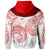 Tonga Custom Hoodie Unique Serrated Texture Red White - Polynesian Pride