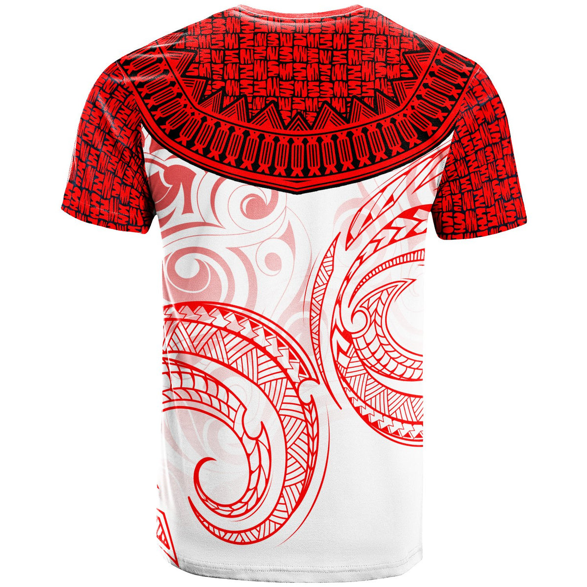 Tonga Custom T Shirt Unique Serrated Texture White Red - Polynesian Pride