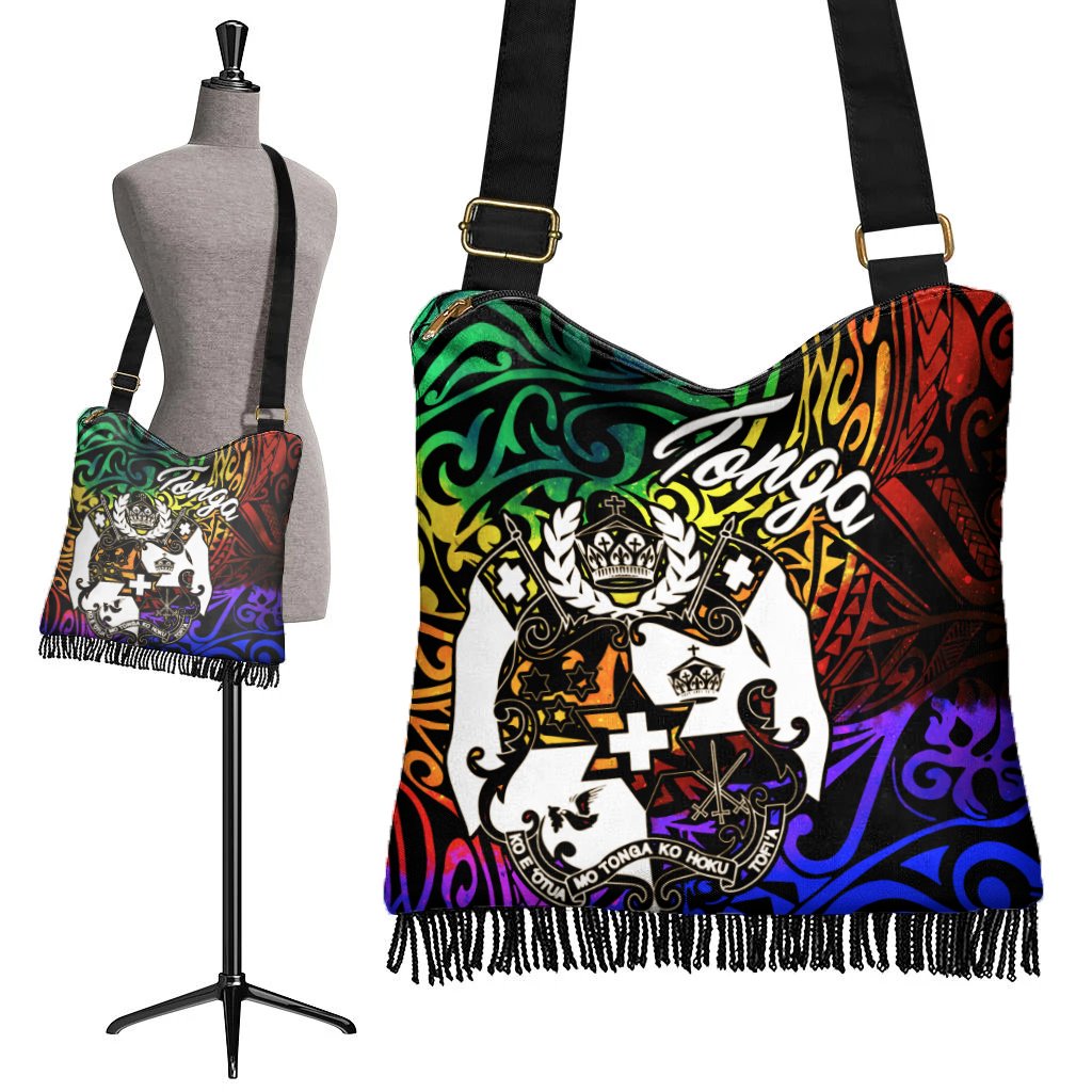 Tonga Boho HandBag - Rainbow Polynesian Pattern - Polynesian Pride