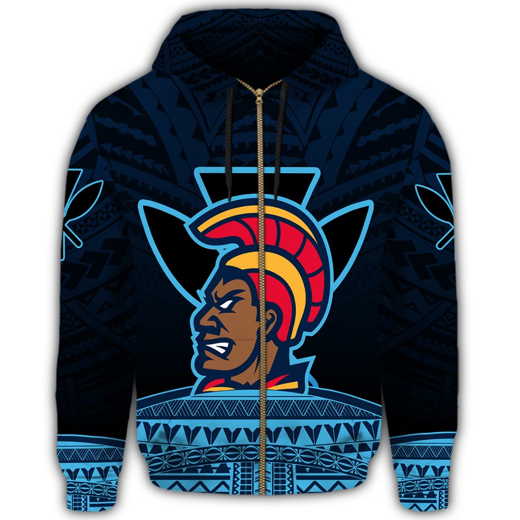 Hawaiian Polynesian Kanaka Warrior Zipper Hoodie Strong Style - Polynesian Pride