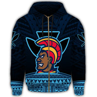 Hawaiian Polynesian Kanaka Warrior Zipper Hoodie Strong Style - Polynesian Pride