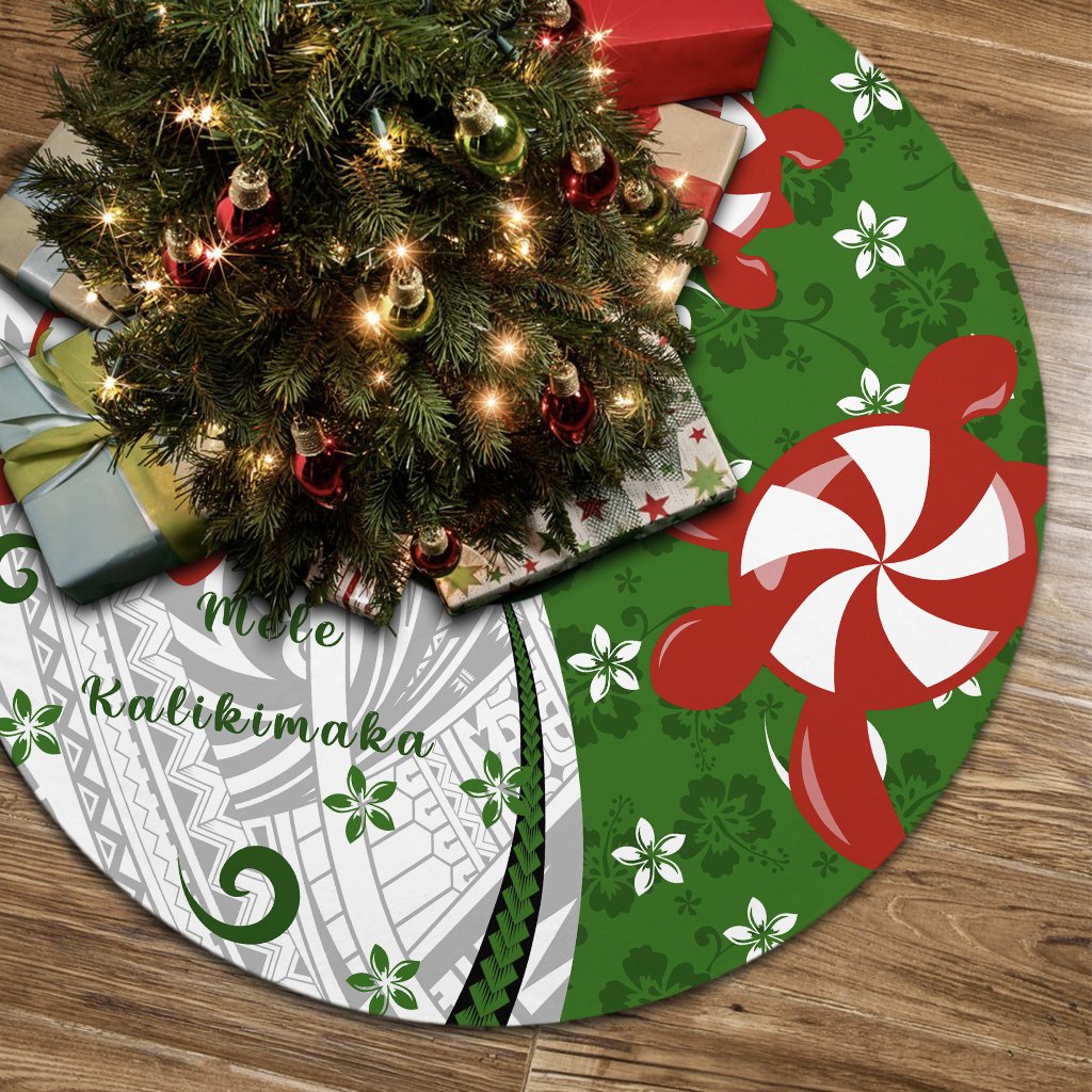 Hawaii Christmas Polynesian Tree Skirt - Turtle Candy - AH 85x85 cm White Tree Skirt - Polynesian Pride