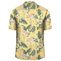 Tropical Flamingo Yellow Hawaiian Shirt - Polynesian Pride