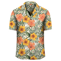 Tropical Flowers Hibiscus Pink Yellow Hawaiian Shirt - Polynesian Pride