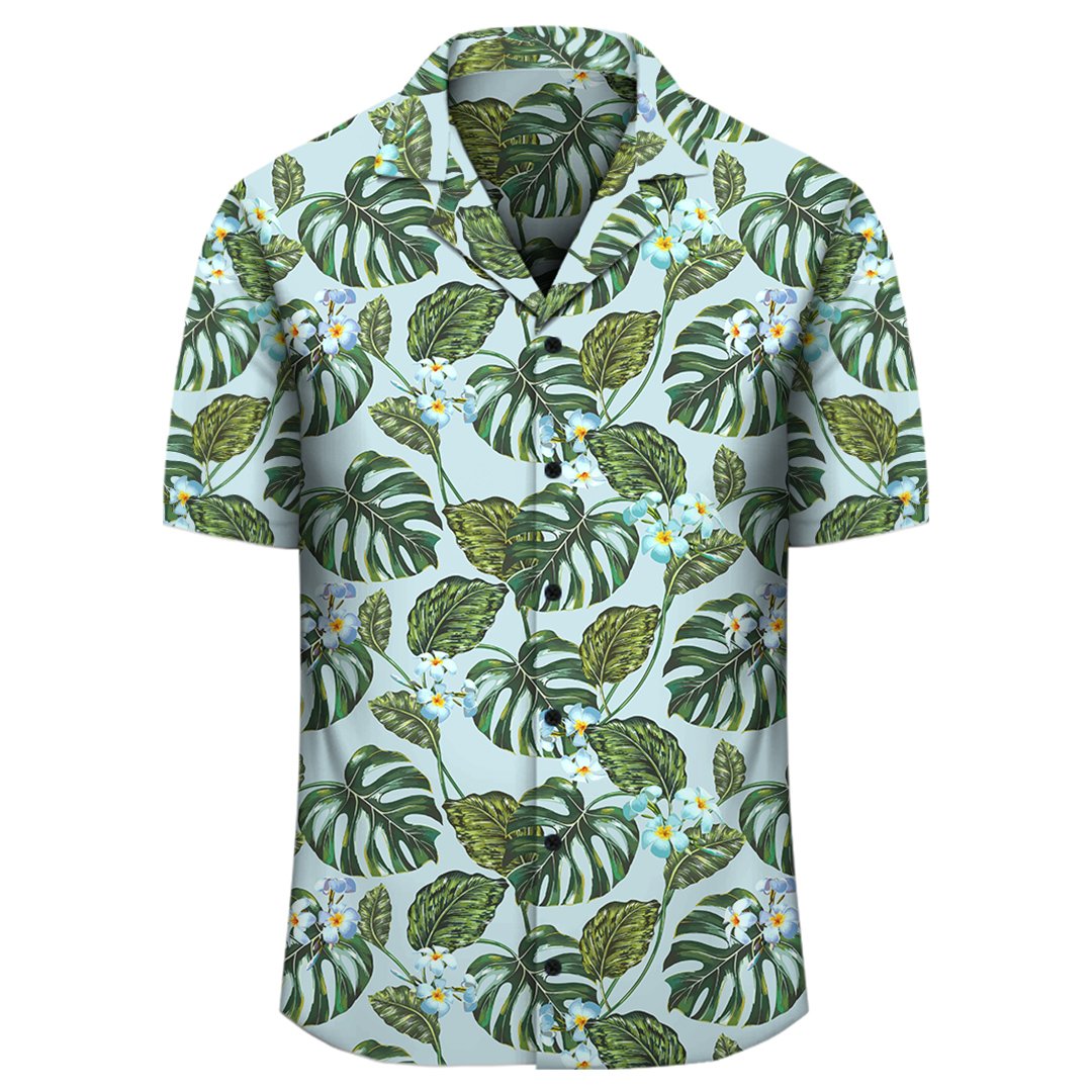 Tropical Flowers Monstera Leaf Hawaiian Shirt - Polynesian Pride