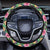 Tropical Hibiscus Banana Leafs Hawaii Universal Steering Wheel Cover with Elastic Edge - Polynesian Pride