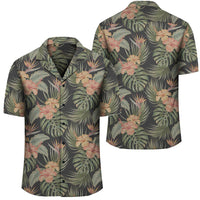 Tropical Hibiscus Monstera Leaf Hawaiian Shirt Unisex Black - Polynesian Pride
