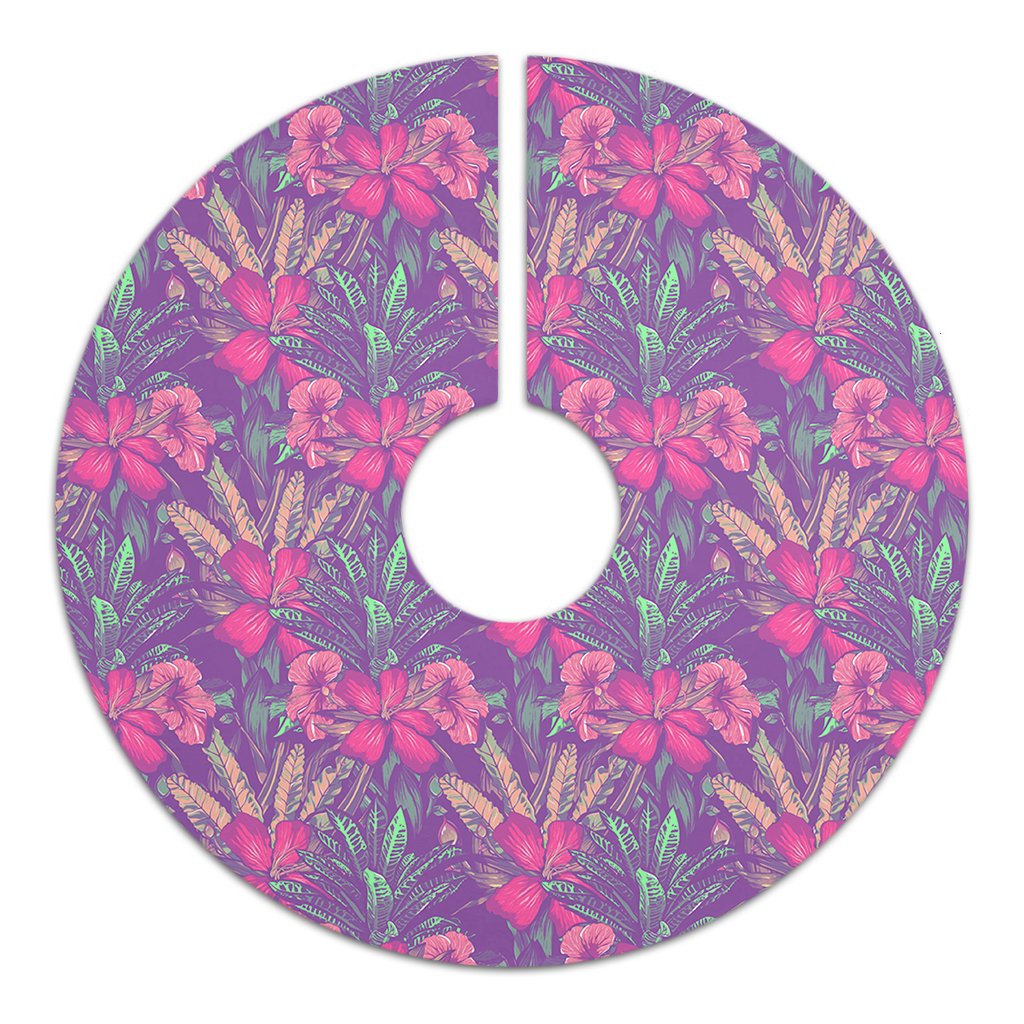 Tropical Hibiscus Purple Tree Skirt - Polynesian Pride
