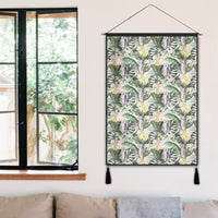 Tropical Jungle Parrots And Flamingos Hanging Poster - AH Hanging Poster 50 x 75 cm Cotton And Linen - Polynesian Pride