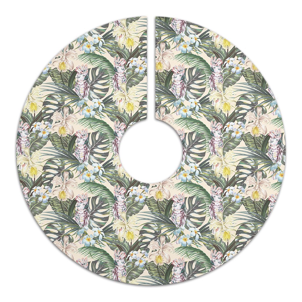 Tropical Jungle Parrots And Flamingos Tree Skirt - Polynesian Pride