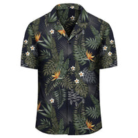 Tropical Leaves And Flowers In The Night Style Hawaiian Shirt - Polynesian Pride