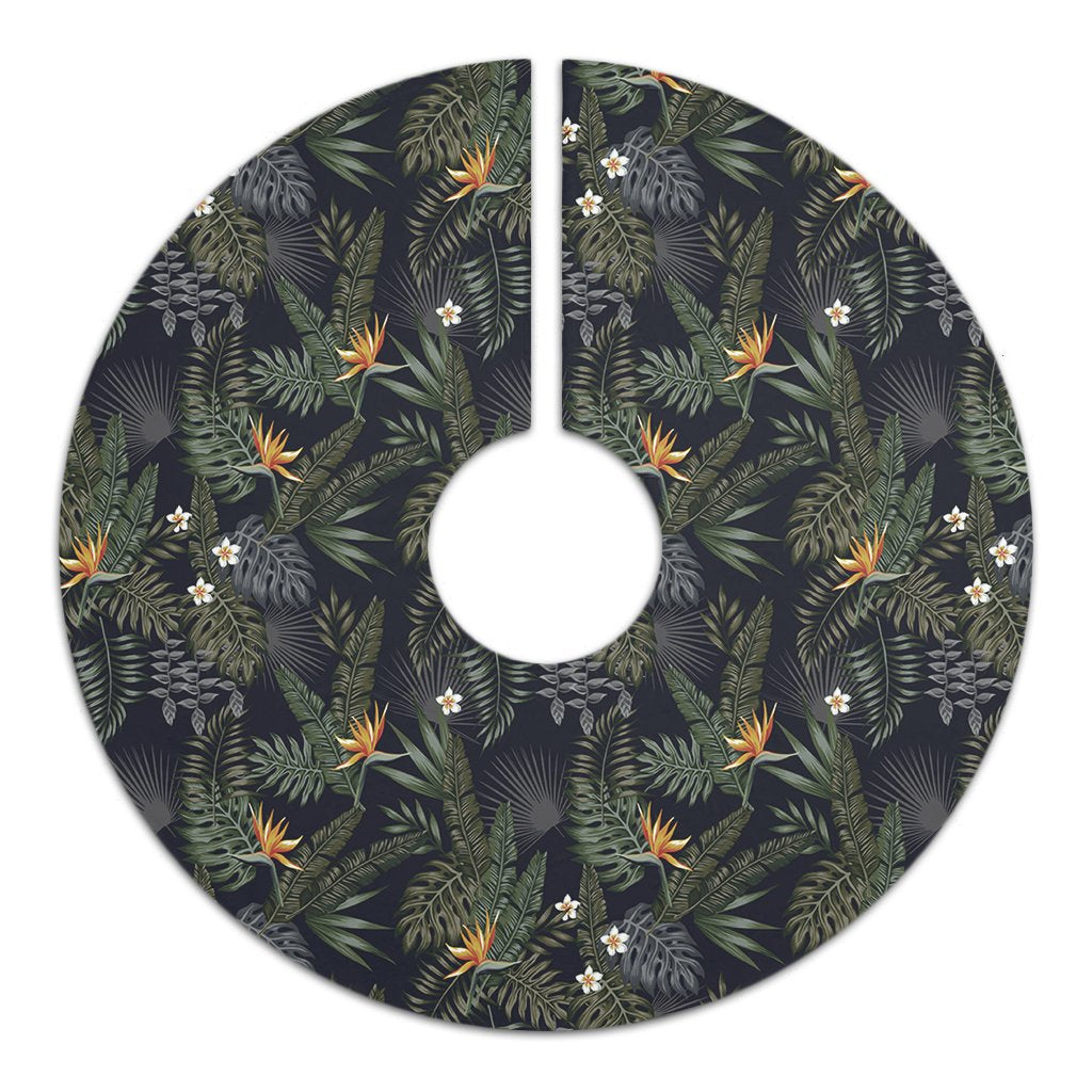 Tropical Leaves And Flowers In The Night Style Tree Skirt - Polynesian Pride