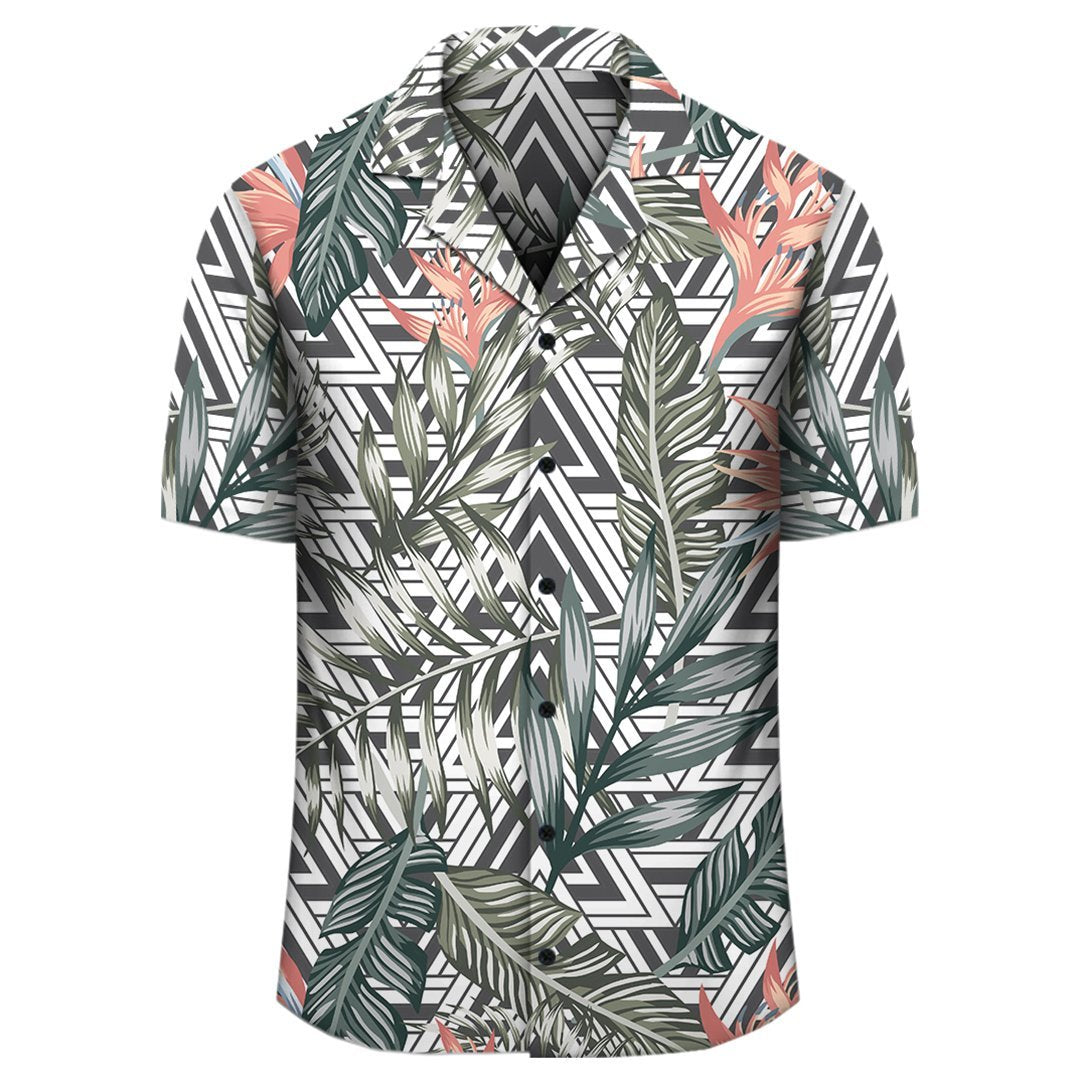 Tropical Palm Leaves And Flowers Hawaiian Shirt - Polynesian Pride