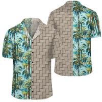 Tropical Palm Trees Blue Lauhala Moiety Hawaiian Shirt Unisex Art - Polynesian Pride
