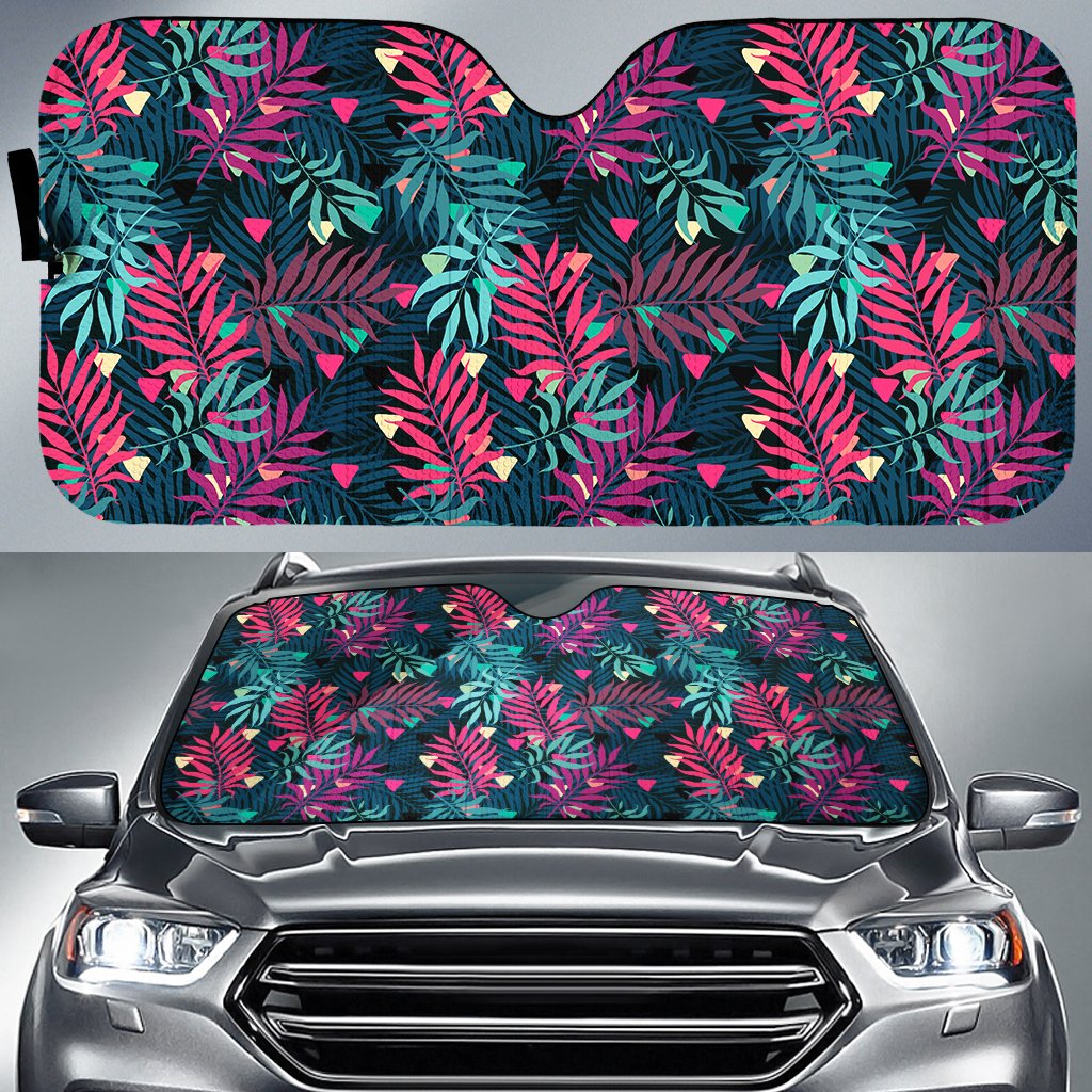 Tropical Pattern Hawaii Car Sun Shade Auto Sun Shade Universal Fit White - Polynesian Pride