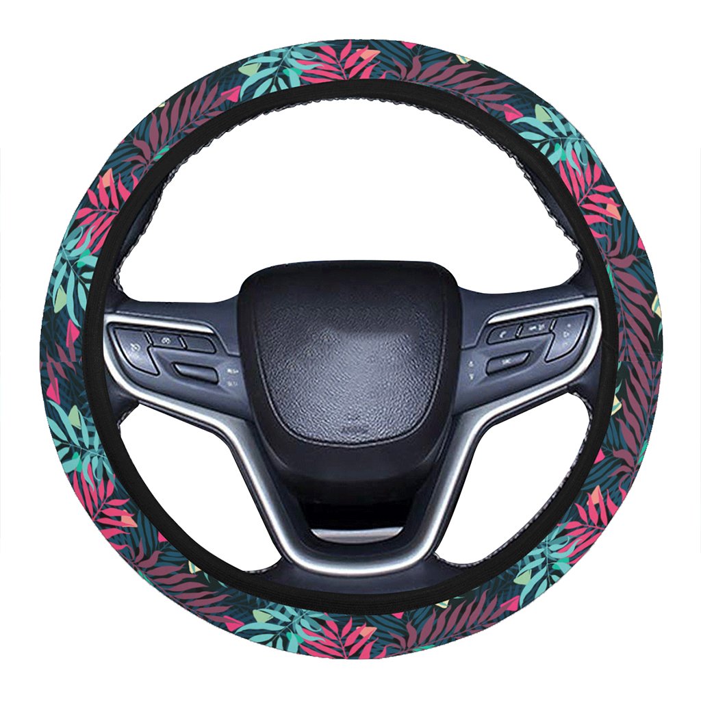 Tropical Pattern Hawaii Universal Steering Wheel Cover with Elastic Edge One Size Blue Steering Wheel Cover - Polynesian Pride