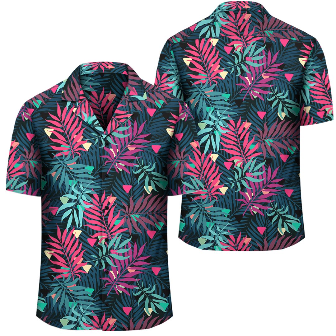 Tropical Pattern Hawaiian Shirt Unisex Black - Polynesian Pride