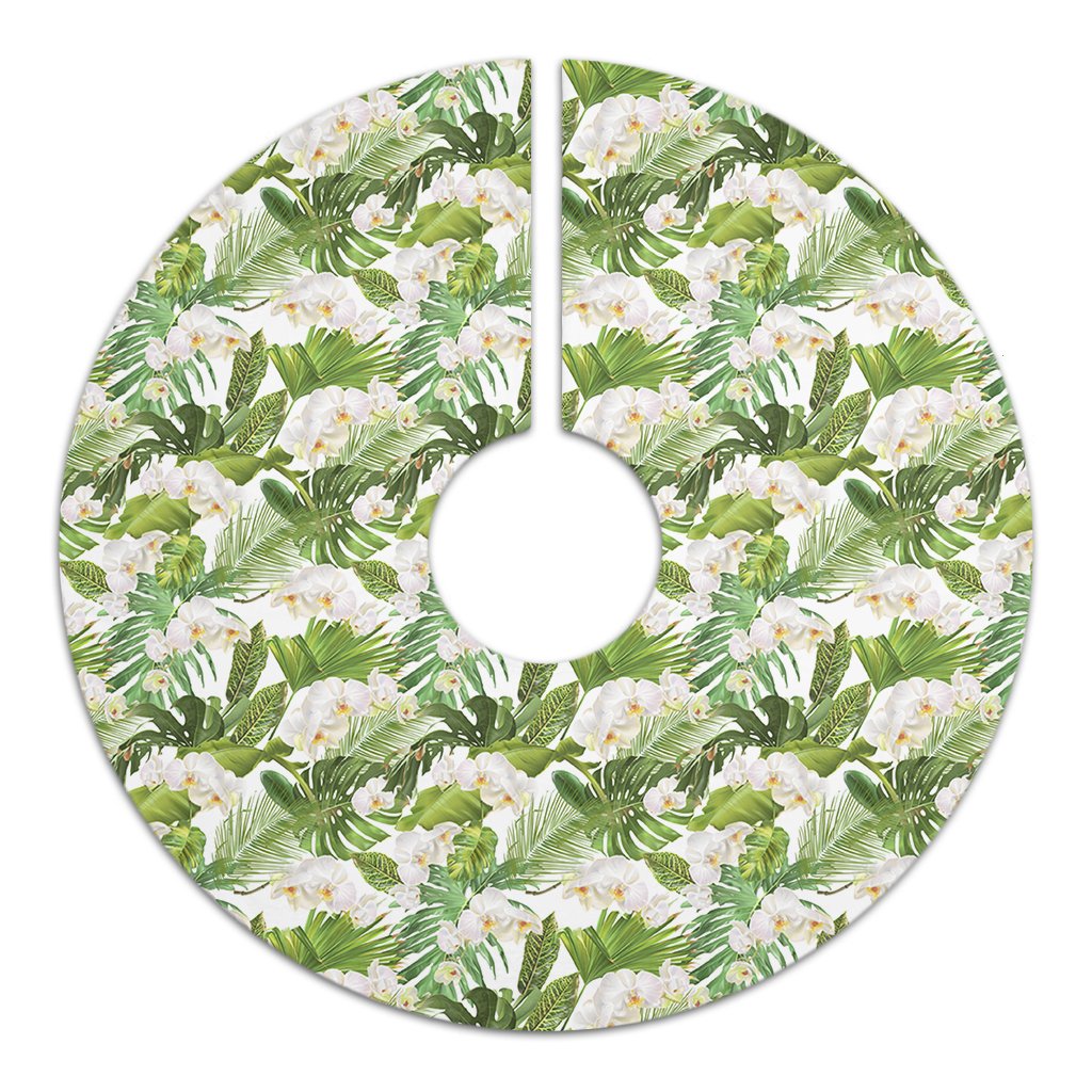 Tropical Plumeria White Tree Skirt - Polynesian Pride