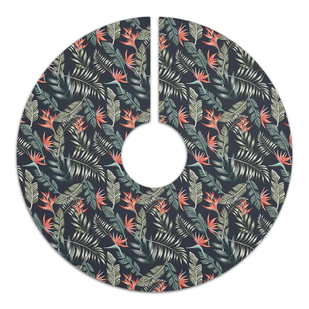 Tropical Strelitzia Black Tree Skirt - Polynesian Pride