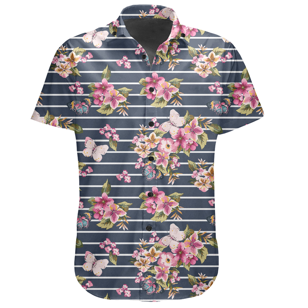 Hawaiian Shirt - Tropical Butterfly Pink Shirt - Polynesian Pride
