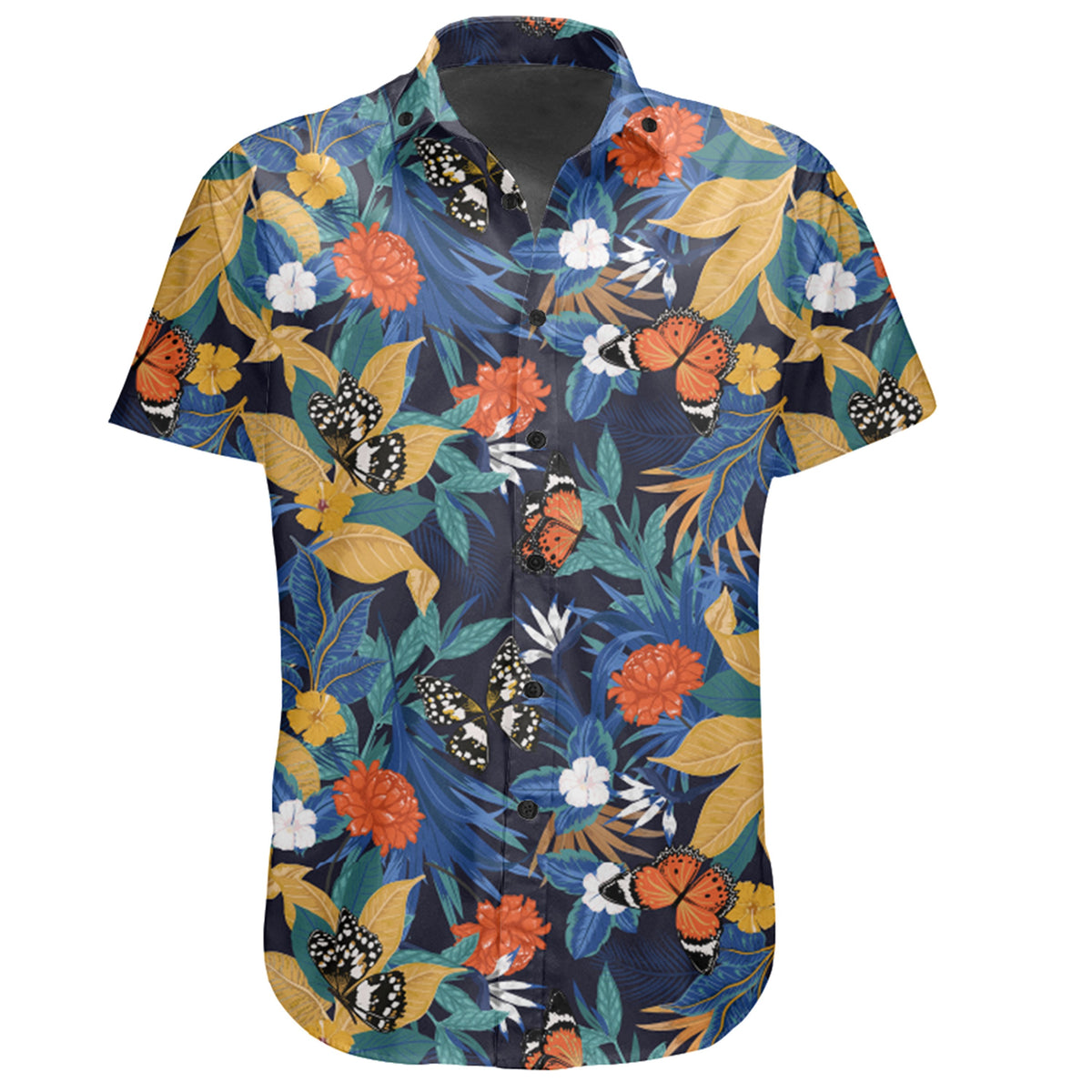 Hawaiian Shirt - Tropical Buttterfly And Flower Shirt - Polynesian Pride