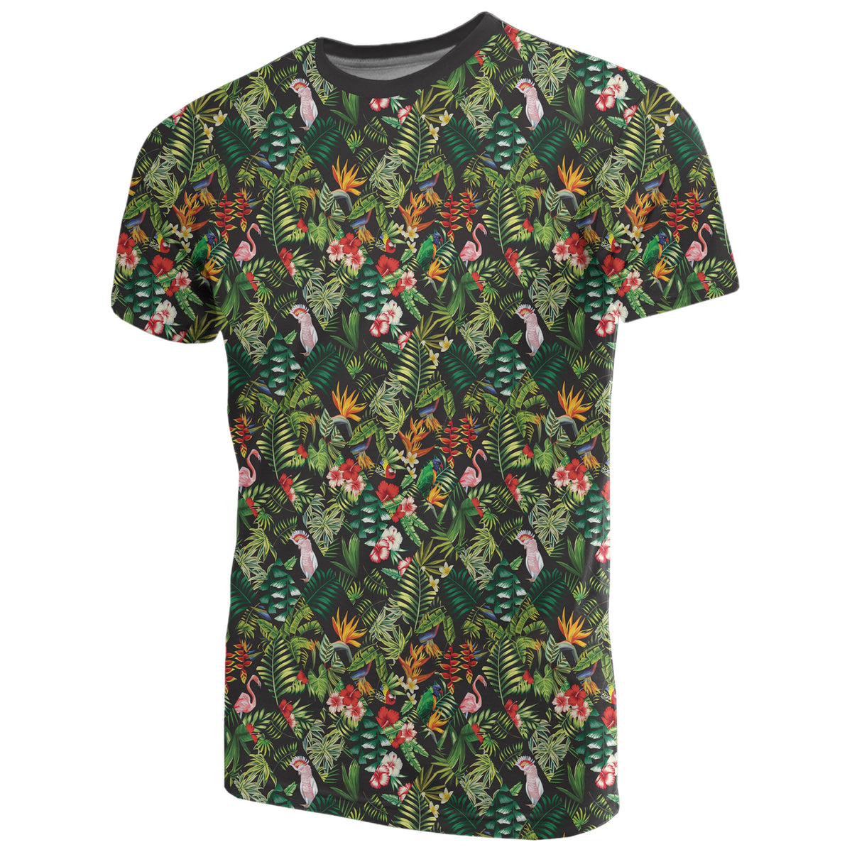 Hawaii Tropical Flamingo Hibiscus T Shirt - Polynesian Pride