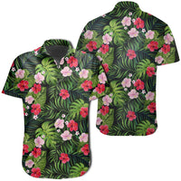 Hawaiian Shirt - Tropical Flower Mix Shirt Unisex Black - Polynesian Pride