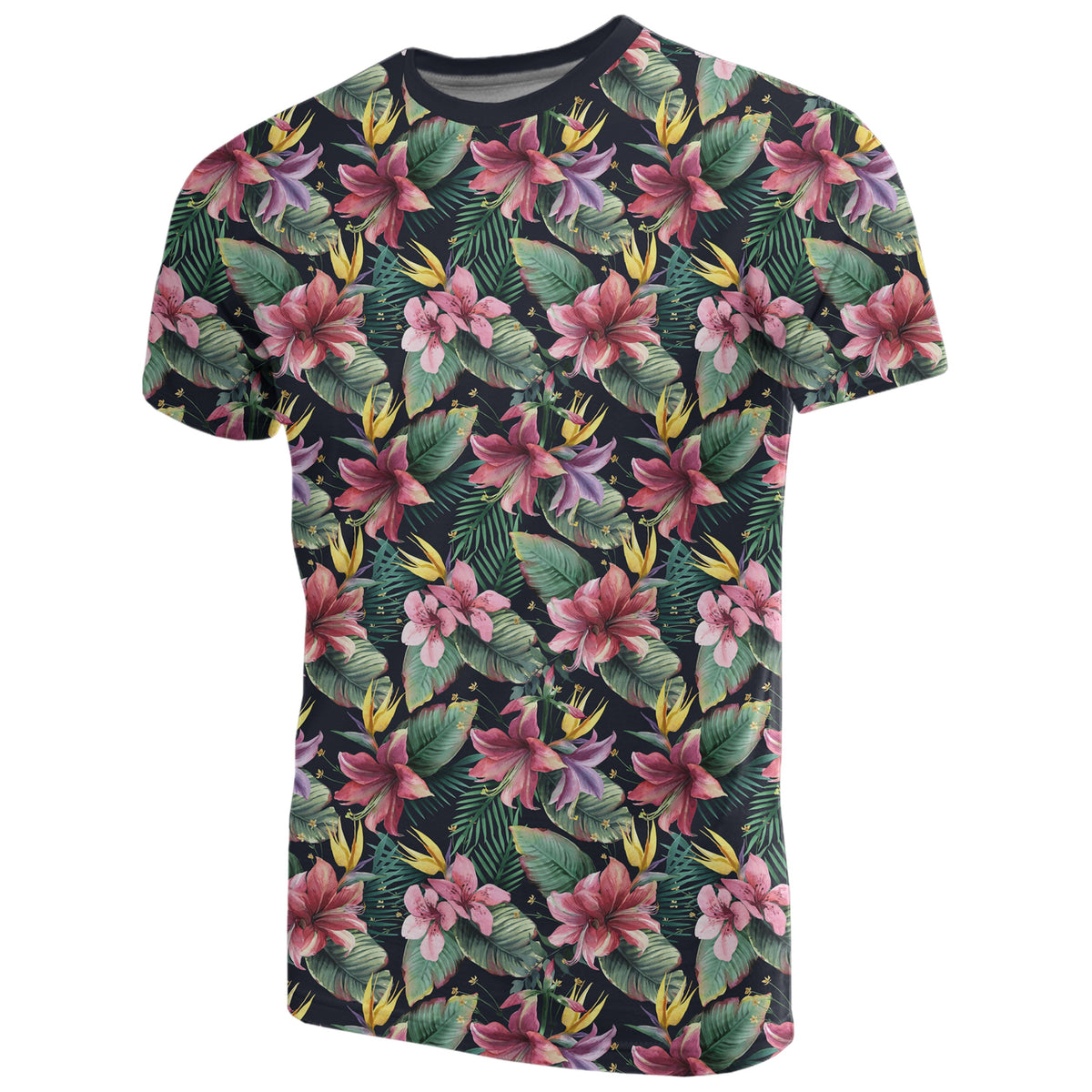 Hawaii Tropical Flowers, Palm and Leaves T Shirt - Polynesian Pride