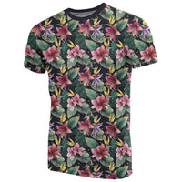 Hawaii Tropical Flowers, Palm and Leaves T Shirt - Polynesian Pride