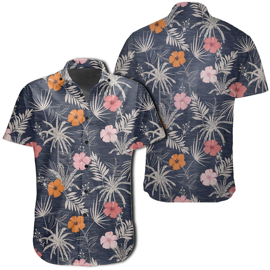 Hawaiian Shirt - Tropical Grey Shirt Unisex Black - Polynesian Pride