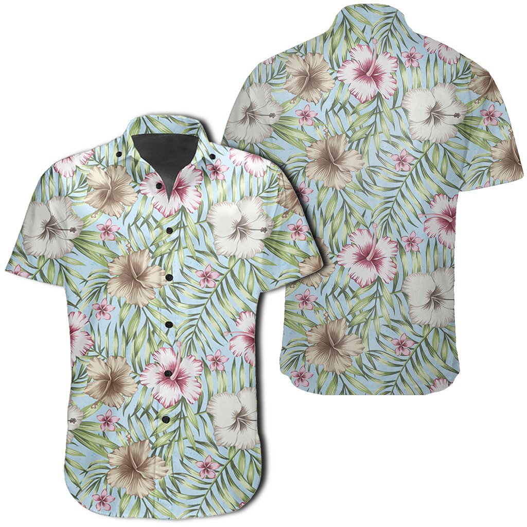 Hawaiian Shirt - Tropical Hibiscus Palm Leaves Shirt Unisex Black - Polynesian Pride