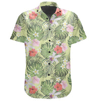 Hawaiian Shirt - Tropical Hibiscus, Plumeria Green Shirt - Polynesian Pride