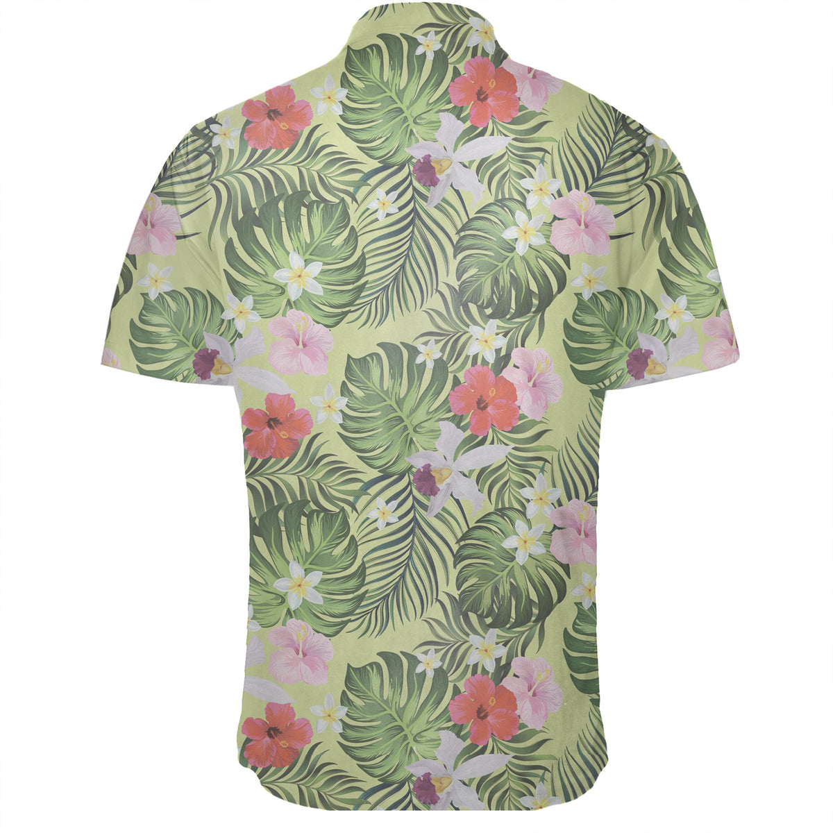 Hawaiian Shirt - Tropical Hibiscus, Plumeria Green Shirt - Polynesian Pride