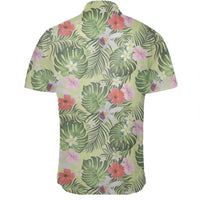 Hawaiian Shirt - Tropical Hibiscus, Plumeria Green Shirt - Polynesian Pride