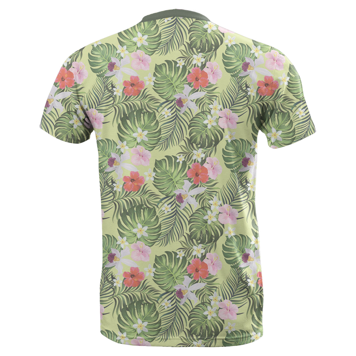 Hawaii Tropical Hibiscus, Plumeria Green T Shirt - Polynesian Pride