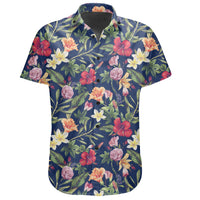 Hawaiian Shirt - Tropical Hibiscus Red And Plumeria White Shirt - Polynesian Pride