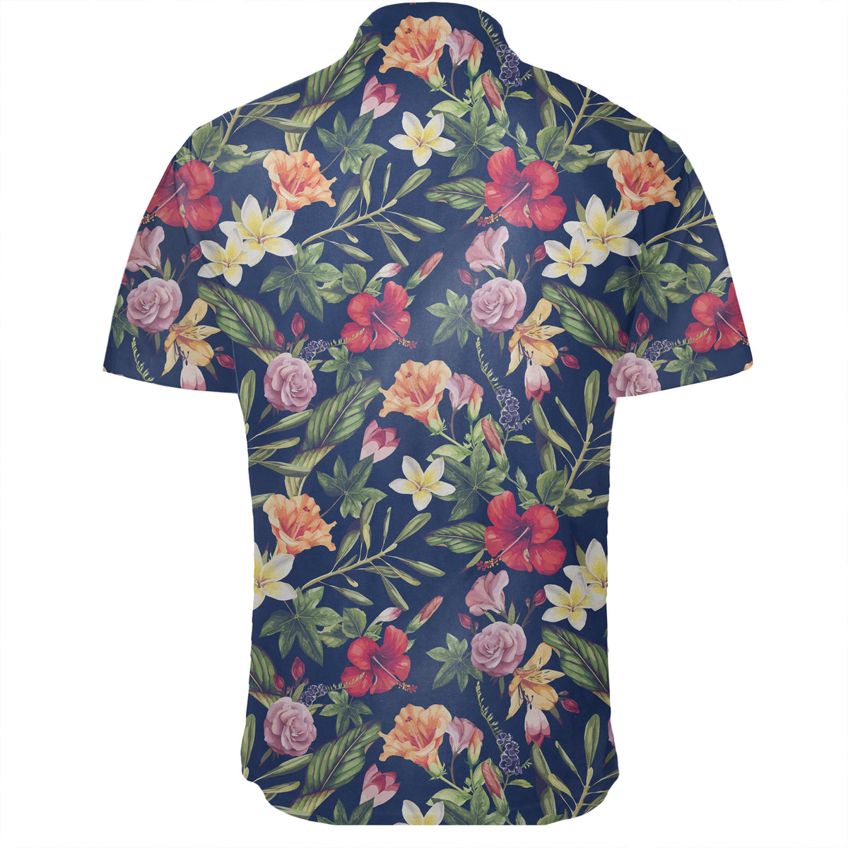 Hawaiian Shirt - Tropical Hibiscus Red And Plumeria White Shirt - Polynesian Pride