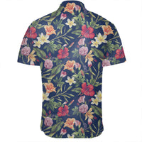Hawaiian Shirt - Tropical Hibiscus Red And Plumeria White Shirt - Polynesian Pride