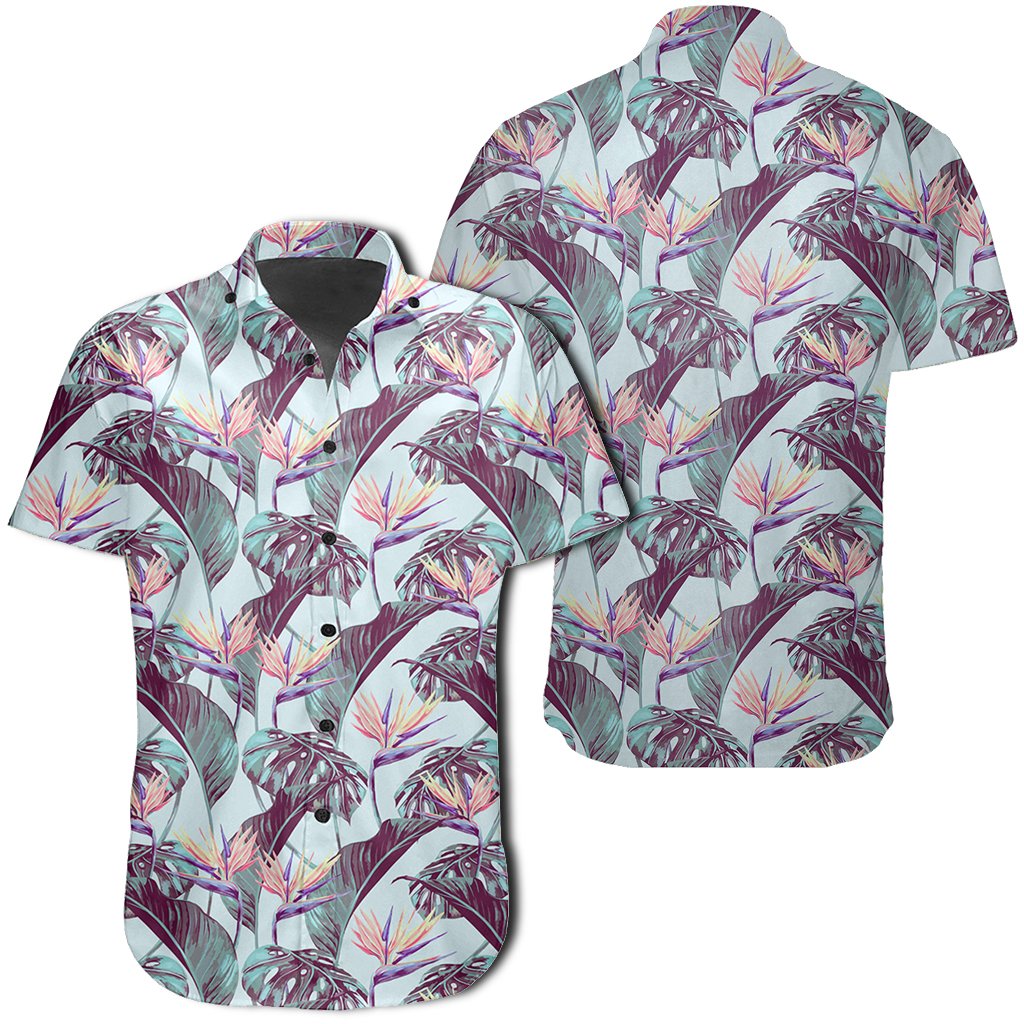 Hawaiian Shirt - Tropical Monstera Leaf Shirt Unisex Black - Polynesian Pride