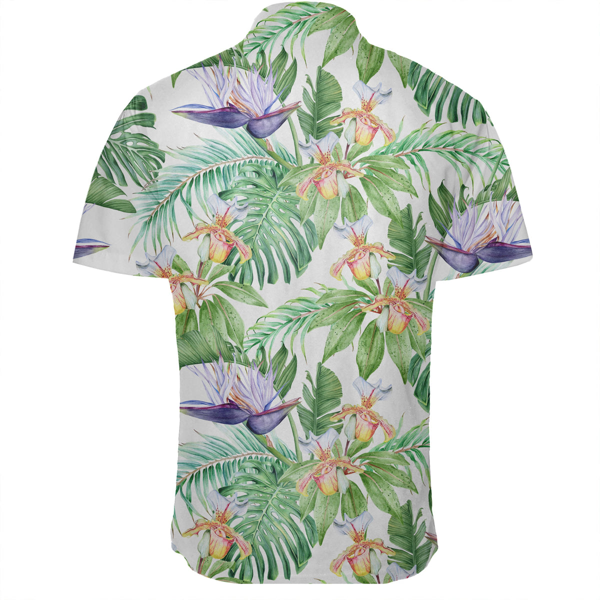 Hawaiian Shirt - Tropical Orange Orchids Strelitzia Monstera Shirt - Polynesian Pride