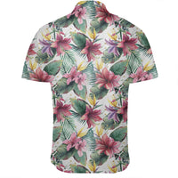 Hawaiian Shirt - Tropical Palm Leaf White Shirt - Polynesian Pride