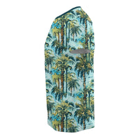 Hawaii Tropical Palm Trees Blue T Shirt - Polynesian Pride