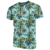 Hawaii Tropical Palm Trees Blue T Shirt - Polynesian Pride